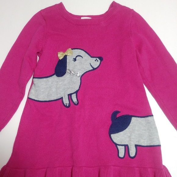 !!SOLD!!! GYMBOREE Sweater Dress Pink Puppy Dogs - Picture 4 of 6